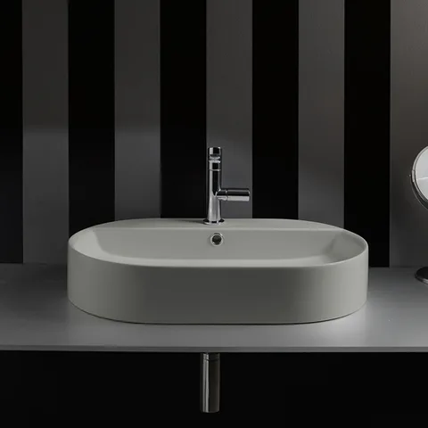 Kerasan Ciotola Раковина-чаша 65х40хh12см, с 1отв., с переливом, цвет: Grigio matt