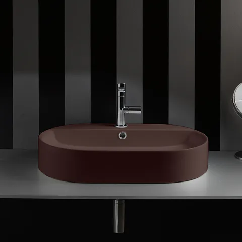 Kerasan Ciotola Раковина-чаша 65х40хh12см, с 1отв., с переливом, цвет: Borgogna matt