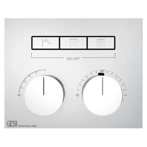 Gessi Hi-Fi Термостат для душа, с включением до 3 источников одновременно (внешняя часть), цвет: хром