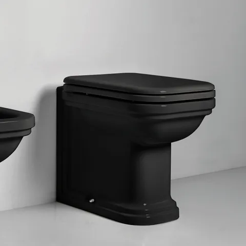 Kerasan Waldorf Унитаз напольный пристенный 55х37см, выпуск универсальный, цвет: черный