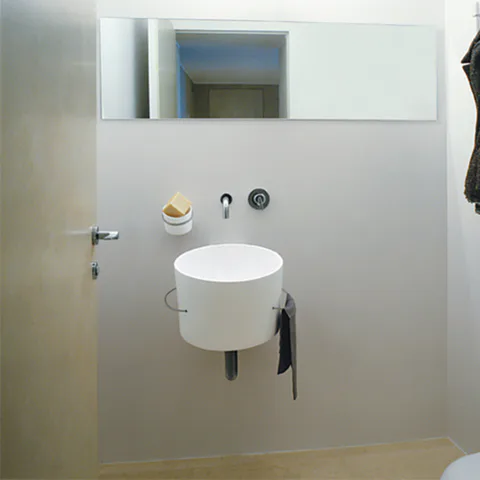 Agape Bucatini Раковина подвесная круглая 40.5x49x33.5 см, без отв., цвет: матовый белый