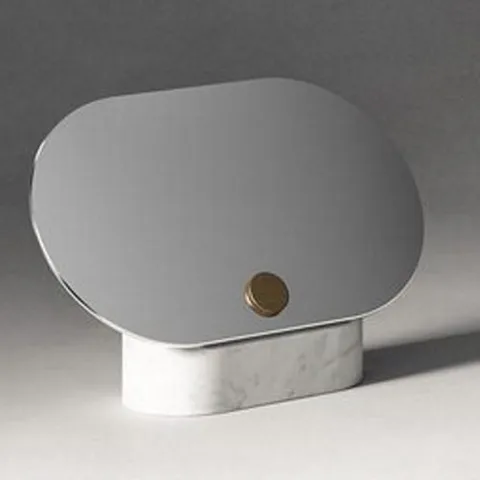 Agape Constellation Зеркало с мраморным основанием 31x20 см, мрамор Carrara, цвет: белый
