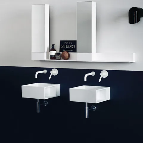 Agape Handwash Раковина подвесная 35x35x15 см, квадратная, без отв., цвет: белый