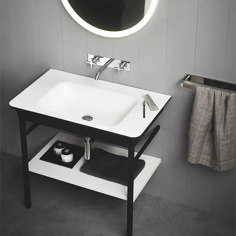 Agape Novecento XL Раковина подвесная 90x55x13 см, без отв., цвет: матовый белый/темный серый