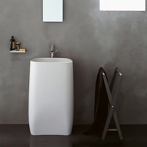 Agape Pear C Раковина напольная 55.5x40.9x90 см, без отв., выпуск в стену, цвет: белый