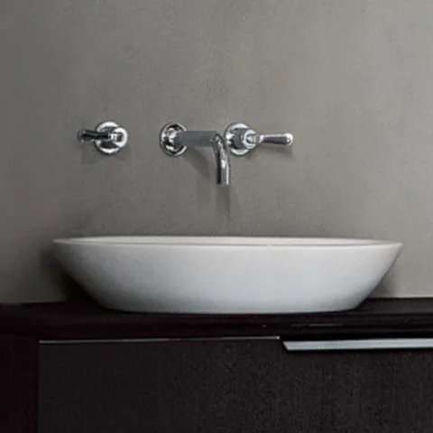 Agape Spoon Раковина полувстраиваемая 60х45х16 см, овальная, без отв., цвет: белый