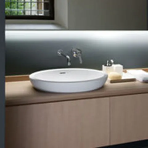 Agape Spoon XL Раковина полувстраиваемая 63.8x49x17.6 см, овальная, без отв., цвет: белая