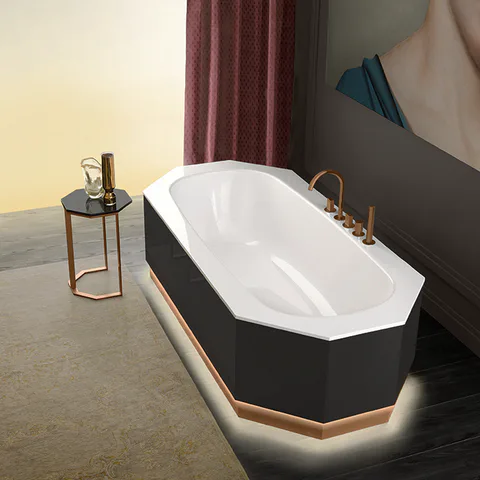 VITAGE milldue edition Dandy Столик 354х354х512 мм., структура матовое розовое золото, столешница глянцевый Grafite