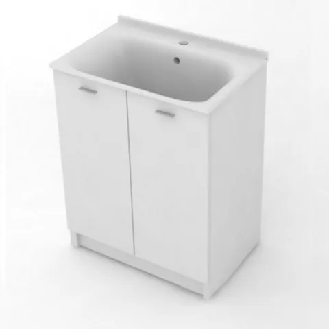 KERASAN Aquadom Комплект для постирочной 75х50см: база + раковина 029301 c 1 отв. под смеситель +выпуск с сифоном , цвет белый матов(НЕ ПРОИЗВОД!)
