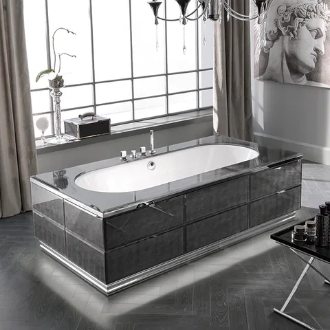 VITAGE milldue edition Hilton Топ стеклянный для ванны 2005х1005х12 мм., отделка стекло Alligator silver