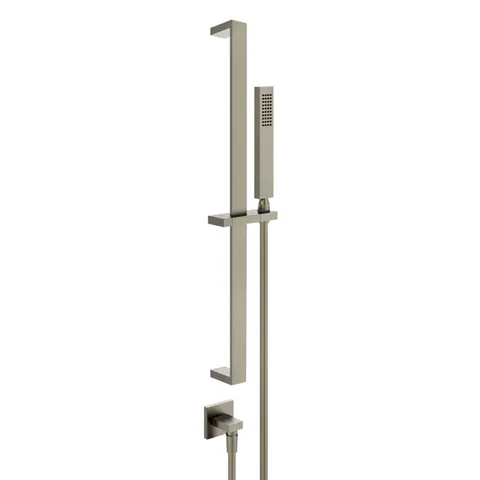 Gessi Rettangolo Душевая стойка с ручным душем и выводом воды из стены, цвет: Finox