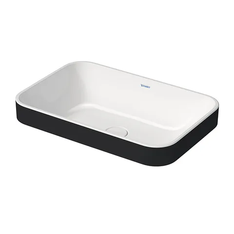 Duravit Happy D.2 Plus Раковина  600х400мм, без перелива,с выпуском с керамической крышкой цвет Anthracite matt/белый