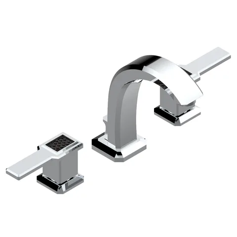 THG METROPOLIS CRISTAL NOIR A MANETTES Смеситель для раковины на 3 отверстия, для установки на мраморную столешницу, с донным клапаном, цвет хром