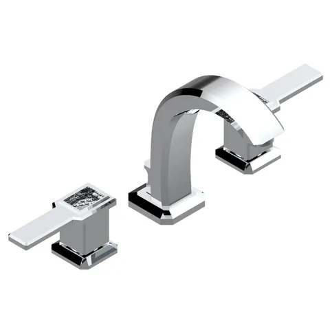 THG METROPOLIS CRISTAL CLAIR A MANETTES Смеситель для раковины на 3 отверстия, для установки на мраморную столешницу, с донным клапаном, цвет хром