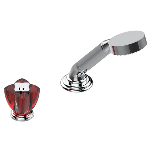 THG PETALE DE CRISTAL ROUGE Смеситель на борт ванны, прогрессивный, на 2 отверстия, без излива, цвет хром