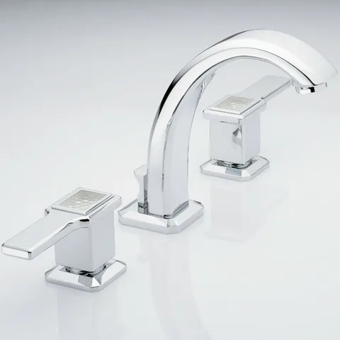THG METROPOLIS CRISTAL CLAIR A MANETTES Смеситель для раковины на 3 отверстия, с донным клапаном, цвет хром