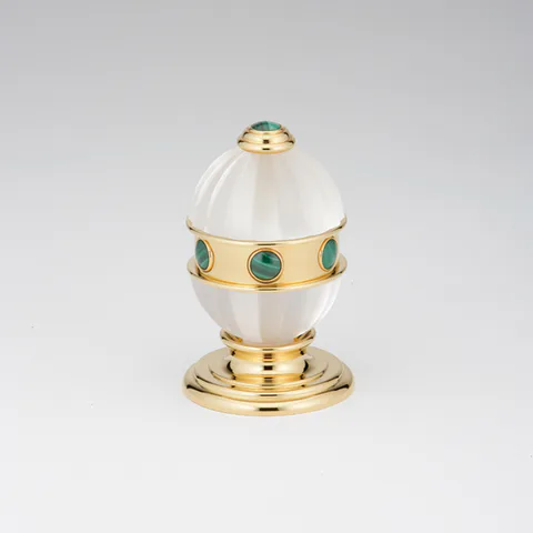 THG AMBOISE MALACHITE Вентиль смесителя для раковины, вставки малахит, цвет полированное золото