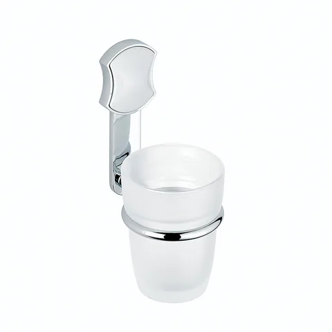 THG INFINI PORCELAINE BLANCHE Стакан стеклянный, подвесной, цвет хром