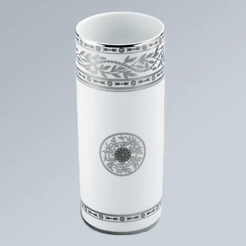 THG MARQUISE BLANC DECOR PLATINE Ваза керамическая, настольная, декор платина, цвет белый