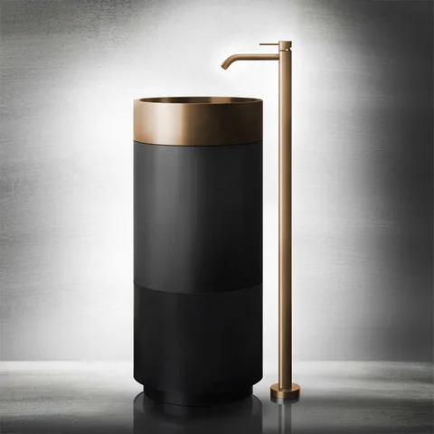 GESSI 316 Раковина Ø400 мм., для установки на столешницу, без перелива, нержавеющая сталь, цвет Warm bronze brushed PVD