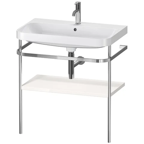Duravit Happy D.2 Plus Консоль напольная с умывальником 775х490х850 мм, с 1 отв под смесит, 1 полка, выпуск, цвет белый глянц (Спеццена со склада!)
