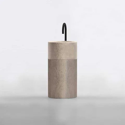 NOORTH milldue edition ROMA III Раковина напольная &Oslash;450x880 мм., слив в пол, c донным клапан, корпус фрезерованный Moka Cream, раковина Moka Cream