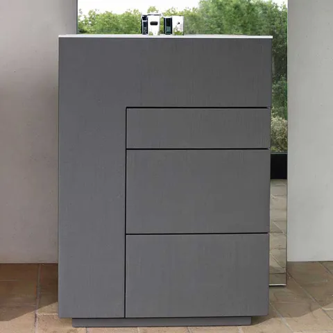 NOORTH milldue edition TOUCH Комплект мебели 640х400х880 мм., напольный, 3 ящика, слив в пол, раковина Milltek белая матовая, отделка Argilla матовый