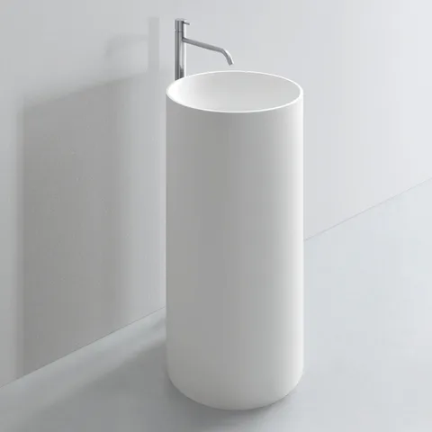 NOORTH milldue edition TUBE Раковина d44xh87 напольная из Ceramilux ,слив в стену, без отв. для смес, без перелива, цвет: белый матовый
