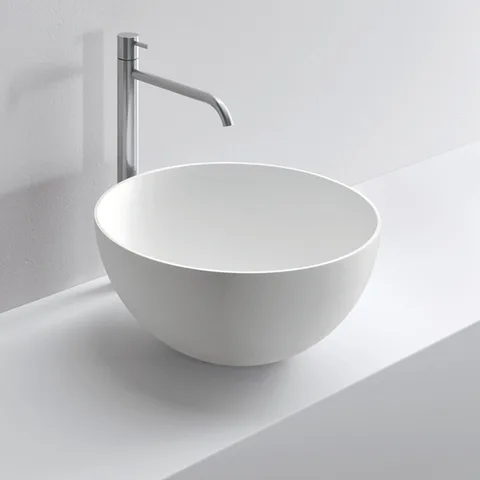 MILLDUE  Раковина чаша  BOWL 45  из CRISTALPLANT ,45х20 см, без отв для смесителя, цвет белый матовый