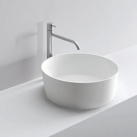 MILLDUE  Раковина чаша  KEEL 45  из CRISTALPLANT ,45х16 см, без отв для смесителя, цвет белый матовый