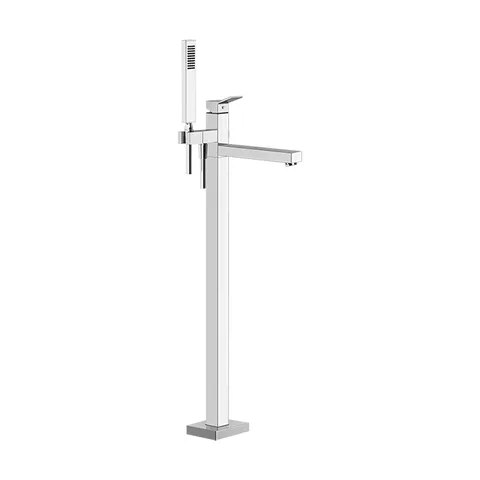 Gessi Rettangolo Напольный смеситель для ванны с ручным душем (внешние части), цвет: хром