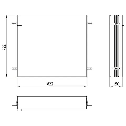 Emco Asis prime Встраиваемая рама для зеркального шкафа, B822xH722mm