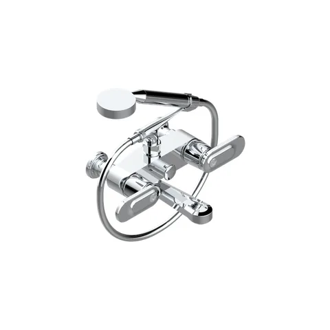 THG CORVAIR A MANETTES FIOR DI BOSCO Смеситель для ванны настенный, с ручным душем и шлангом 1500 мм., цвет хром