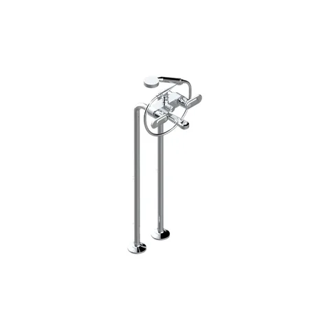THG CORVAIR A MANETTES FIOR DI BOSCO Смеситель для ванны напольный, с ручным душем и шлангом 1500 мм., цвет хром