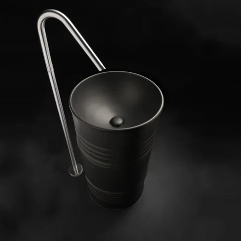 Kerasan Artwork Раковина свободностоящая "BARREL" d 45,H 90 см, без отв под смес.слив в пол, в компл. с сиф. и гибкой трубой, цвет Borgogna matt