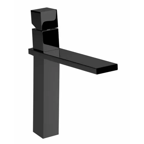 Bossini Cube Смеситель для раковины на 1 отв., высокий с заглушкой 1”1/4, цвет: черньій матовьій