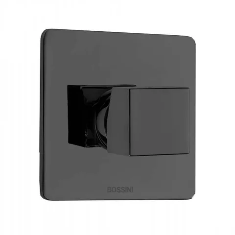 Bossini Cube Смеситель для душа на 1 выход  (внешняя часть -настенная накладка и квадратная ручка), цвет:  черньій матовьій