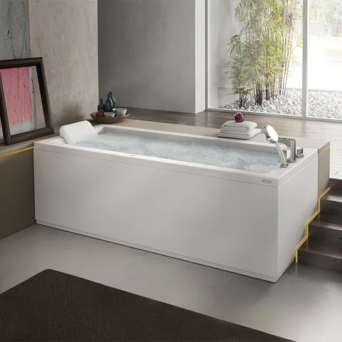 JACUZZI ENERGY Ванна с гидромассажем 180x80x57см, без фронтальной панели , смеситель, кит (форсунки, водозаборник,слив),SX,  цвет белый