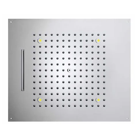BOSSINI DREAM/2 Верхний душ 570 x 470 mm, с 4 LED RGB, 2 режима (дождь, каскад), блок питания/управления, Cromoterapia, цвет: никель шлифованный
