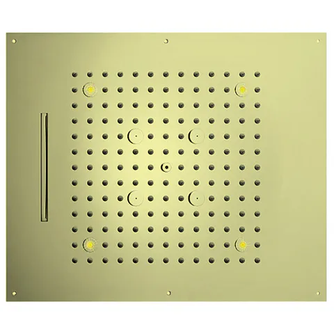 BOSSINI DREAM/3 Верхний душ 570 x 470 mm, 3 режима (дождь, каскад, туман), с 4 LED RGB, блок питания/управления, Cromoterapia, цвет: Gold PVD
