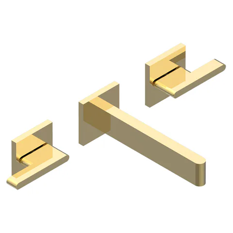 THG ICON-X METAL &Agrave; MANETTES Смеситель для раковины настенный, на 3 отверстия, внешняя часть, цвет полированное золото