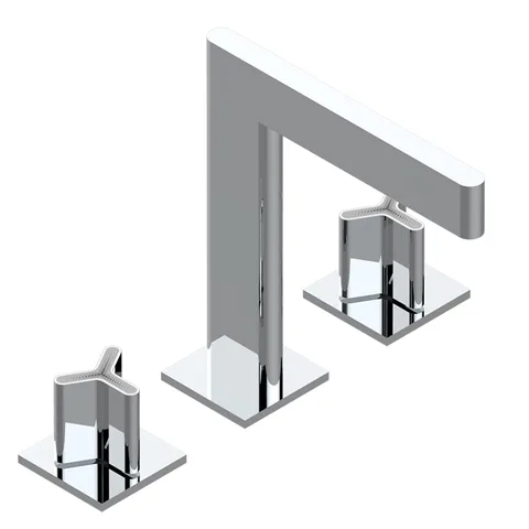 THG ICON-X TITANE Смеситель для раковины на 3 отверстия, с донным клапаном, цвет хром