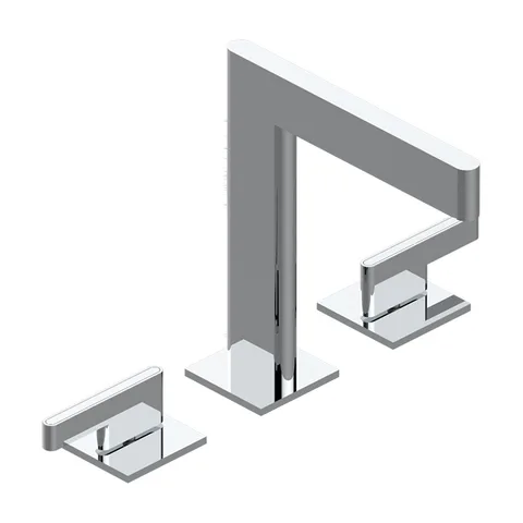 THG ICON-X TITANE A MANETTES Смеситель для раковины на 3 отверстия, с донным клапаном, цвет хром