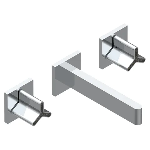 THG ICON-X CARBONE GOLD Смеситель для раковины настенный, на 3 отверстия, внешняя часть, цвет хром