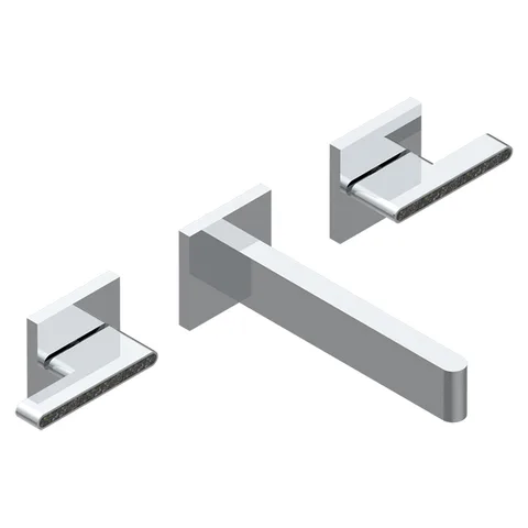 THG ICON-X CARBONE GOLD A MANETTES Смеситель для раковины настенный, на 3 отверстия, внешняя часть, цвет хром