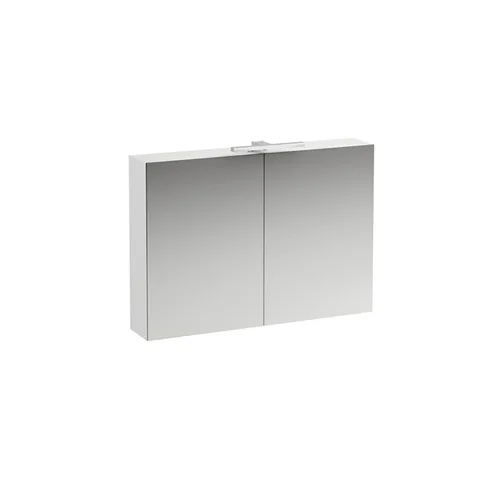 Laufen BASE Шкафчик зеркальный 1000х185х700 мм, подвесной, с подсветкой, 2 дверцы, цвет: белый глянцевый