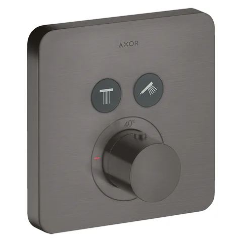 AX ShowerSelect Встраиваемый термостат для душа, 2 потреб, (внешняя часть), цвет: Шлифованный черный хром