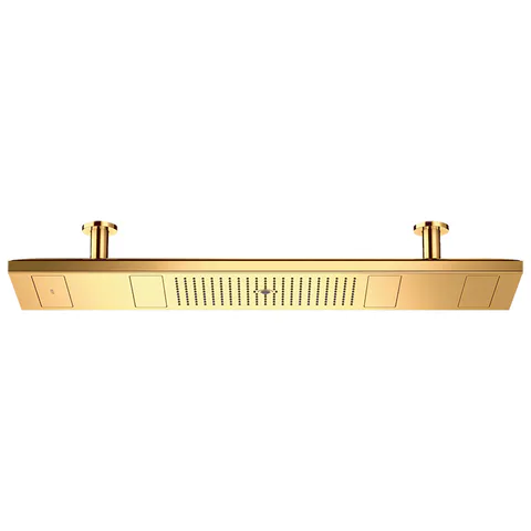 AX ShowerHeaven Верхний душ 1200 x 300 мм, 4jet, потолочный монтаж, c подсветкой 2700K, цвет: Полированное золото