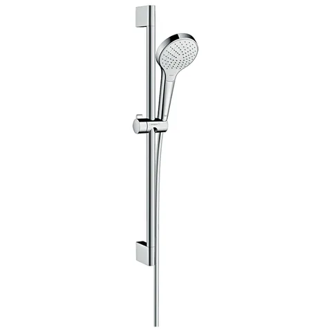 HG Croma Seleсt S Душевой набор: штанга 650mm, ручной душ 110, 3jet (Rain, IntenseRain, Turbo Rain), EcoSmart, шланг, цвет: белый/хром