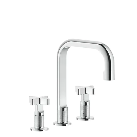 GESSI INCISO Смеситель для раковины на 3 отверстия с донным клапаном, излив 160мм, h=240мм, цвет: хром